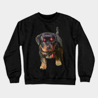 Rottweiler robot puppy Crewneck Sweatshirt